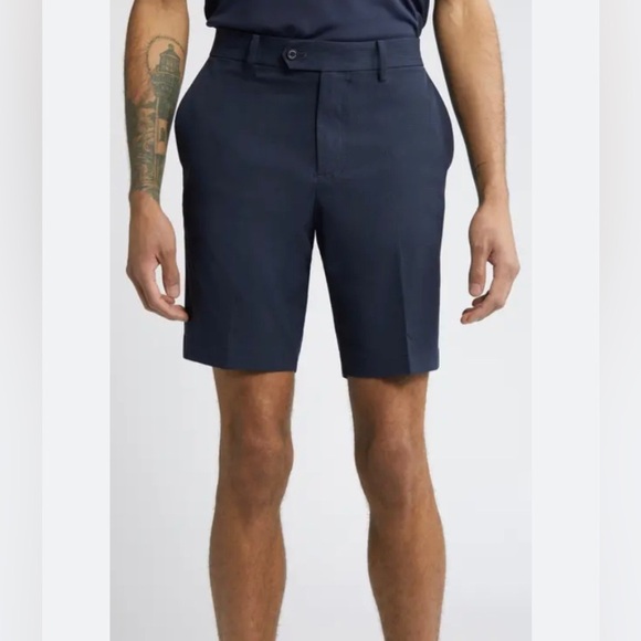 J. Lindeberg Blue Flat Front High Vent Golf Shorts JL Navy Blue Size 34” NWT - Picture 10 of 10